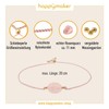 happymaker - Rosenquarz Armband Damen, handgemacht Edelstein Wickelarmband rosa mit