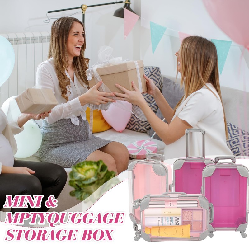 ISTOOLCO Mini Suitcase Party Favor Gift Box, 4 Pack Eyelashes