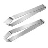 SHOWERORO 2pcs Stainless Steel Fish Bone Tweezers Set with Flat