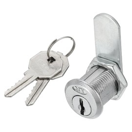 PATIKIL Cabinet Cam Lock with Key, 13/16"(20mm) Cylinder Fits on 1/2" Max Panel Thickness Zinc Alloy Chrome Drawer Locks No.10 Cam Keyed Alike for Doors Drawer Lock