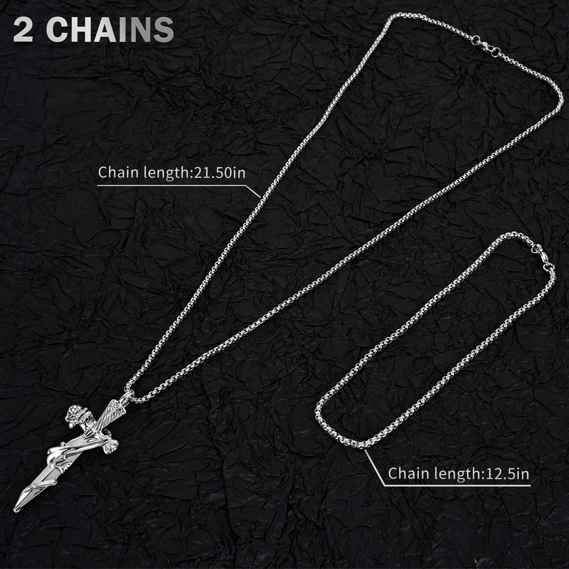 Sword Cross for Car Rear View Mirror Decor Stainless Steel