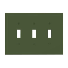Wmhusu Light Switch Covers Olive Green 3 Gang Wall Plate Triple Light Switch Plate Toggle Decorative Outlet Covers Electrical Switchplate for Bathroom Bedroom Home Decor