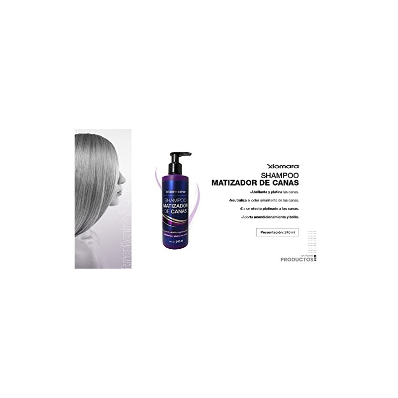 Xiomara Shampoo Platino Matizador de Canas 240 ml