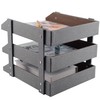 Leather Desktop Organization Holder,3-Layer Stackable Tray, Used to Store documents,