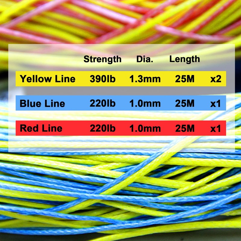 DWLIFE 2 Line 220lb & 390lb Kite Flying Line, UHMWPE