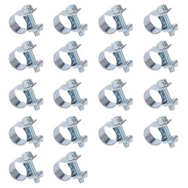 Fulietaobai 18PCS 14-16mm mini hose clamps, adjustable fuel injection joint bolt clamp, small hose clamps, strong pipe clamps for mini fuel line, exhaust pipe, fuel pipe