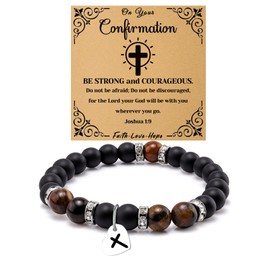 Vadaka Christian Bracelet for Men Inspirational Religious Gifts for Men Catholic Gifts Baptisms Confirmation Spiritual Gift for Grandson Son Friends Encouragement Jewelry Bible Verse Gift Bracelet