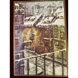 Vintage postcard "Happy new year" in Italian