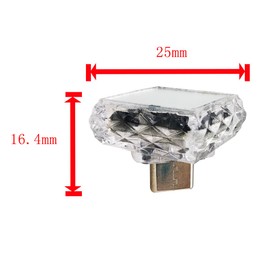 CTRICALVER Mini Night Light Type C Rhombus (Touch) Ice Blue 5V/1A Small Emergency Light Mini Ambient Light PC Material 4 Pieces Suitable for Various Type-C Sockets such as Mobile Power Supplies and