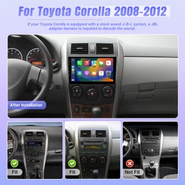 Car Radio for Toyota Corolla 2008-2012, 2G+32G Android Car Stereo Wireless Carplay, Leadfan 9 inch Touch Screen for Corolla Android Auto Mirrorlink Bluetooth GPS WiFi FM RCA + Backup Camera