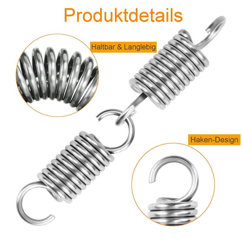 FLEXNOVA Tension Springs with Hooks Pack of 6 Stainless Steel