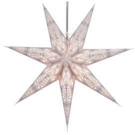 Guru-Shop Foldable Advent Light Paper Star, Christmas Star, Mercury Red, Window Decoration, 5 Points