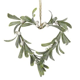 Hanging Mistletoe Heart Christmas Decoration