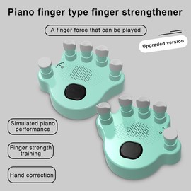 2Pcs Piano Hand Shape Corrector Hand Strengthener Posture Correction Tool Piano Accessories Built-in Sound Source with Speaker Silicone Button Anti-slip Hand Exerciser Trainer