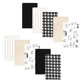 Luvable Friends Hudson Baby Flannel Burp Cloths 10pk, Neutral Farm Animals