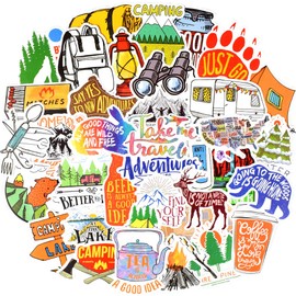 QTL Outdoor Stickers for Kids Boys Girls Adults Nature Party Funny Stickers for Water Bottle Laptop Teens Waterproof Vinyl Pack 50Pcs