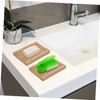 iplusmile Bamboo Soap Dish Set 2pcs Wave-Shaped Soap Holder Drainage
