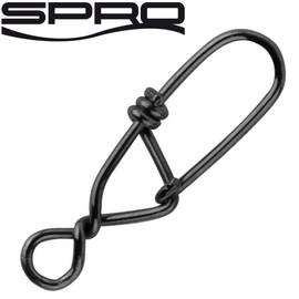 Spro Matt Black Snagless Snap Hooks for Spin Fishing, Snaps for Spin Leader, Pike Swivels, Steel Leader, Pike Mounting, Size/Load Capacity/Package Contents:Size 3/30 kg/15 Pieces