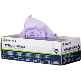 Halyard Lavender Exam Glove Medium NonSterile Nitrile Standard Cuff Length Textured Fingertips Lavender, 52818 - Pack of 250
