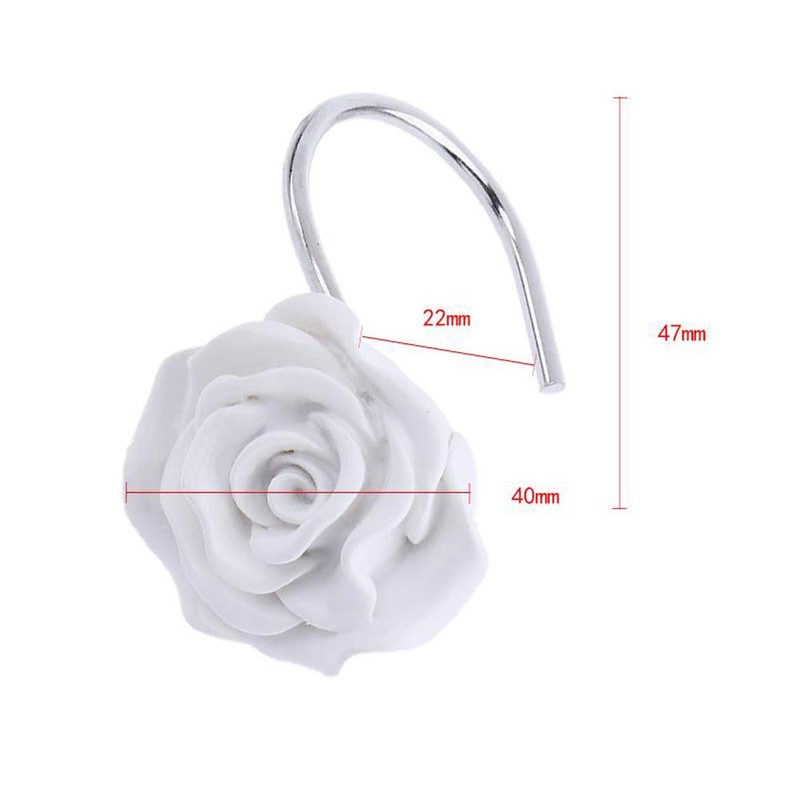 Actpe 12pcs Shower Curtain Hooks, Home Decorative Rustproof Shower Curtain