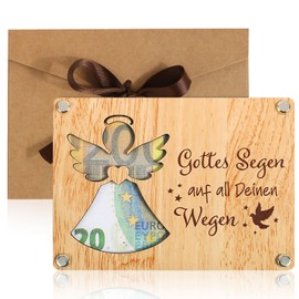 BOFUNX Angel Money Gift Communion Christening Money Gift Wooden Communion Birthday Money Gift Packaging for Boys Girls