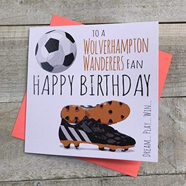 Wolverhampton Wanderers Wolves FC Football Club Birthday Card - by WHITE COTTON CARDS - FFP66