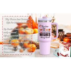 LiqCool Gifts for Mother in Law, 40Oz Mother in Law Tumbler with Handle, Mother in Law Christmas Gifts, Best Funny Mother in Law Gifts for Birthday Mother's Day, Mother in Law Gift Ideas(Purple)