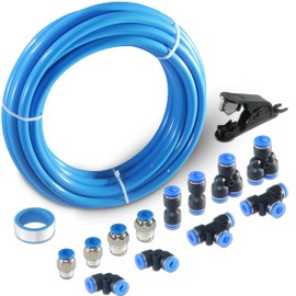 MSAEIQUN Pneumatic Tubing Blue Polyurethane PU Air Hose Pipe Tube Kit 6mm OD 4mm ID 10 Meter 32.8ft for Air Line or Fluid Transfer (6mm x 10M)