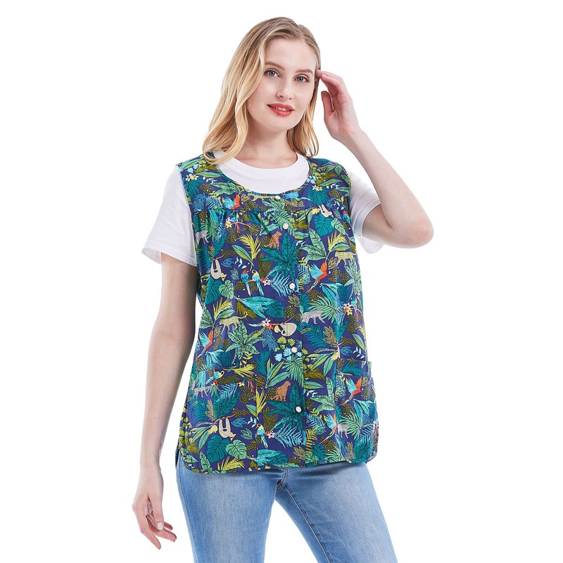 Nanxson Women Cobbler Apron with 2 Patch Pockets, Cotton Printed