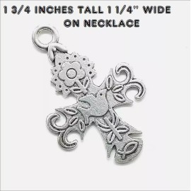 Fashion Jewelry RELIGIOUS CATHOLIC SYMBOL PEACE DOVE PRAY Charm 925 Sterling Silver 22" Necklace