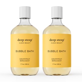 Deep Steep Bubble Bath, Grapefruit Bergamot 17 oz (Pack of 2) – Hypoallergenic, Clinically Tested Soothing Soak with Shea Butter & Argan Oil – Sulfate-Free