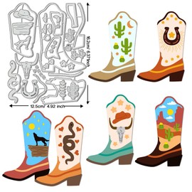 BENECREAT - Troqueles de corte para botas de vaquero, plantilla de acero al carbono, plantillas de metal en relieve para hacer tarjetas de papel, decoración de bricolaje, álbumes de recortes,