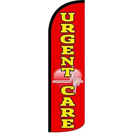 Urgent Care Swooper Windless Flag (full sleeve) 3ft X 11.5ft Flag by EZ Flags