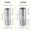24 mm Straight Hose Fitting Made of Stainless Steel, 2-Way
