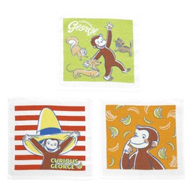 Marushin 4765030000 Curious George Hand Towel, Set of 3, Nice Border, 11.8 x 11.8 inches (30 x 30 cm), Kindergarten, Nursery, Elementary School, Entrance