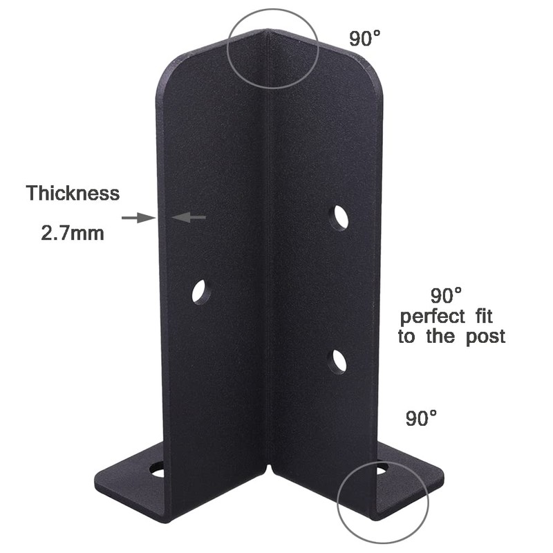 Wpbhk 8Pcs Adjustable Deck Post Anchor Base Brackets Fit 1.5x1.5,2x2,2x4,4x4