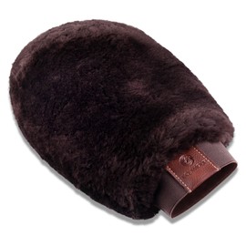 Equimour Bonny Lambskin Cleaning Glove | Horse Brush | Wooden Brush | Grooming | Horse Accessories | Cleaning Tool for Horses | Horse Care