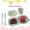 5 pcs set Eco friendly Bamboo Fiber Cartoon Children Tableware