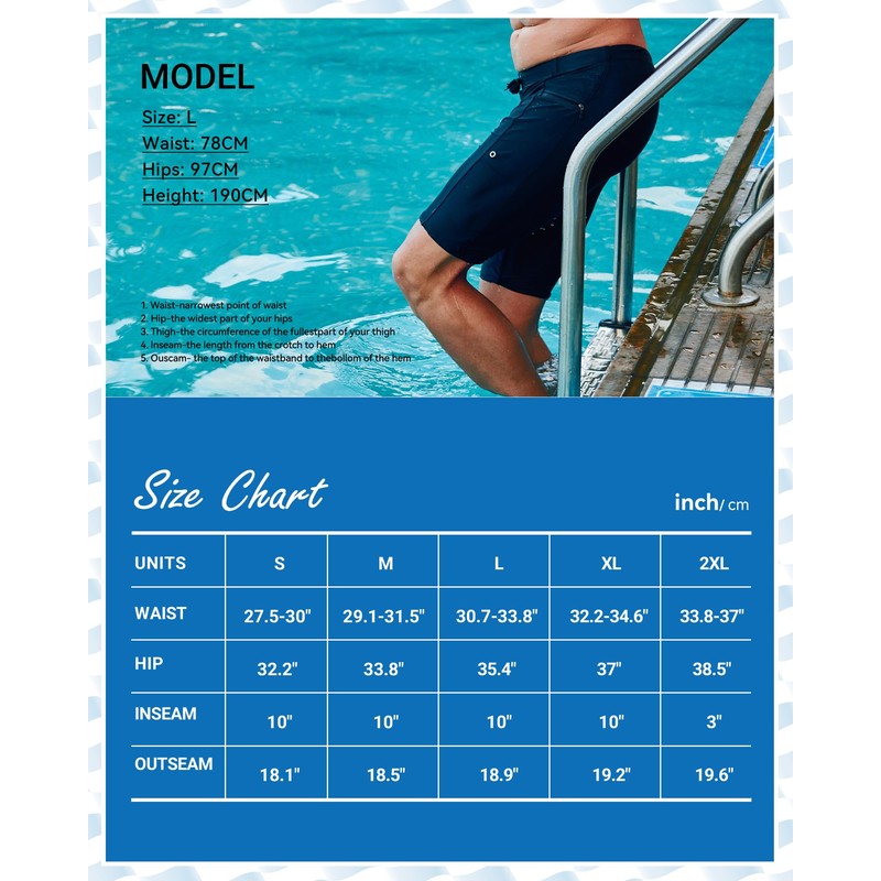 Arcweg Men's Quick Dry Compression Jammers - Swimming Trunks with