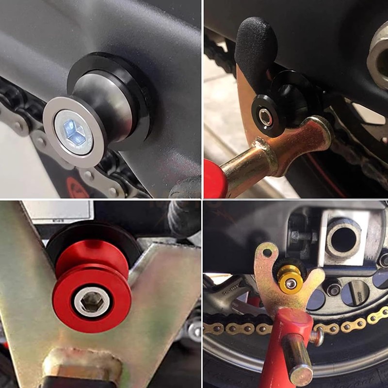 Swing Arm Spool, 2PCS 6/8/10mm Motorcycle CNC Rear Stand Swing