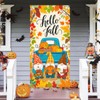 BlissYard Hello Fall Door Cover Thanksgiving Backdrop Gnomes Blue Truck
