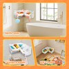 3 Compartments Bath Toy Storage Corner Bath Toy Holder for