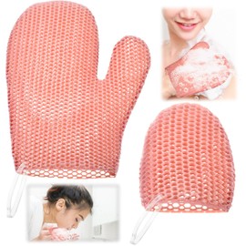Karenhi Honeycomb Exfoliating Scrubber Set, Honeycomb Face and Body Scrubber Include Spa Bath Mitt Honeycomb Exfoliating Glove for Body Shower, Face Exfoliator Scrubber Sponge, Quick Drying (Pink)