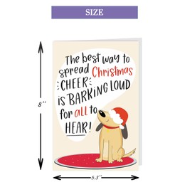 XXDJLP Funny Dog Christmas Card, Cute Christmas Cards Gifts for Dog Lover Owner, Lovely Dog Xmas Card for Women Men, Humor Christmas Card from Dog to Dad Mom, Christmas Card from The Dog