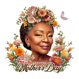 1Sheet Happy Mother's Day Iron-On Transfer Decals, Black Mom, Mama Direct to Film Heat Transfer Patches for Backpacks, T-Shirts, Pillows, DIY Canvas Bags & Apparel Customization. (003)