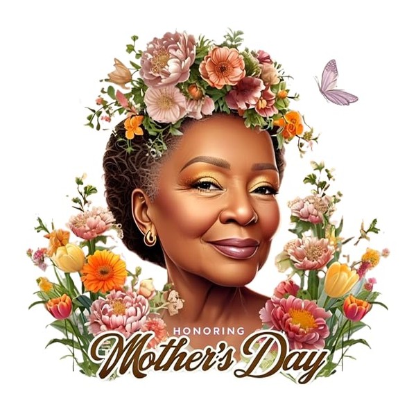 1Sheet Happy Mother's Day Iron-On Transfer Decals, Black Mom, Mama