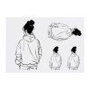 4 x 'Girl in Hoodie Back View' Temporary Tattoos -