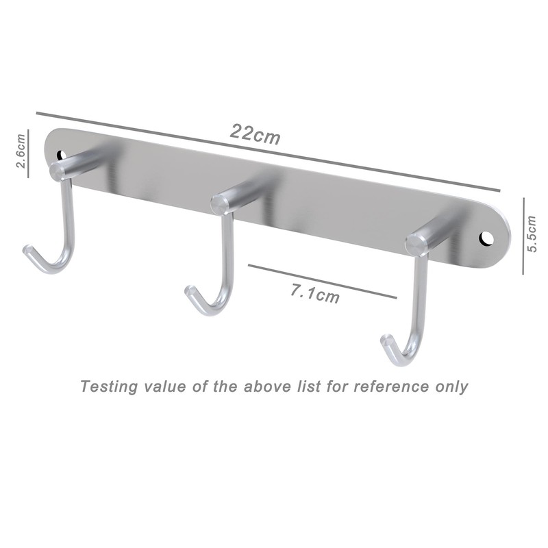 INTIRILIFE Stainless steel coat rack Modell C - 3 Hooks