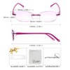 LUFF Reading Glasses Hd Anti-Blue Diamond Cut Edge Frameless Reading