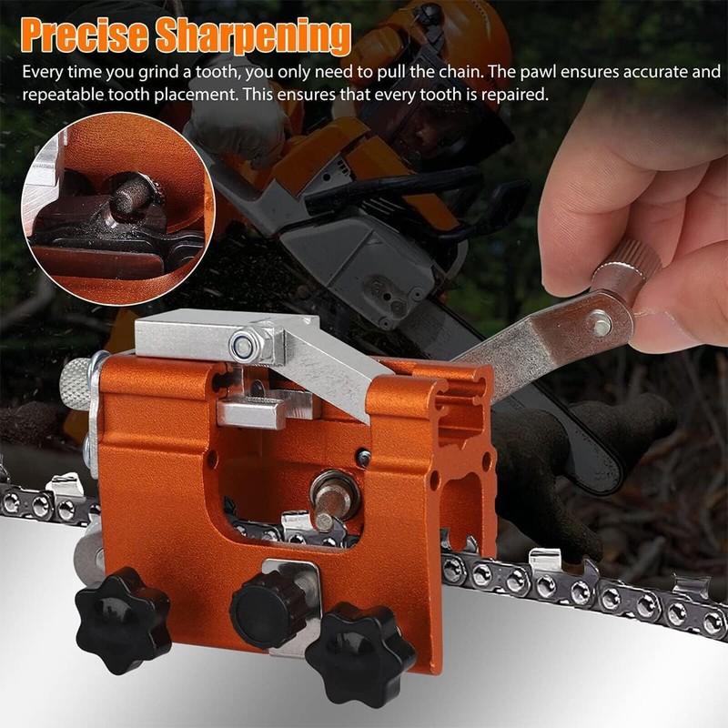 2 Sets Chainsaw Sharpening Jig Kit, Portable Hand Crank Chainsaw